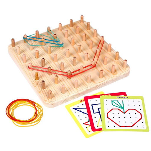 Геоборд с карточками, 23х23 см - Лесная мастерская фото 2