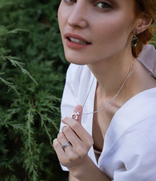 Подвеска с эмалью - Серебряные крылья фото 3