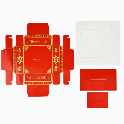Цена за 5 шт. Коробка под 4 конфеты с ячейками «С Новым годом!», 10 х 10 х 3 см