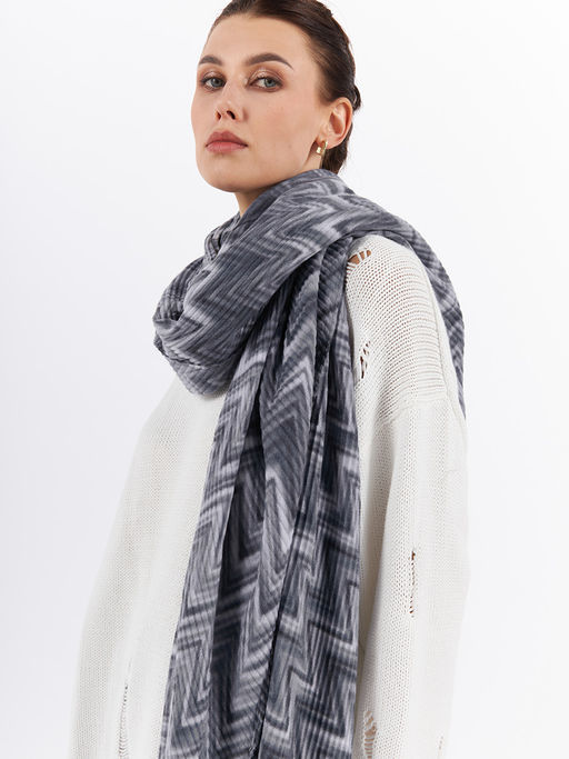 Большой, мягкий, тонкий и очень нежный двусторонний палантин с рисунком - Tantino фото 7