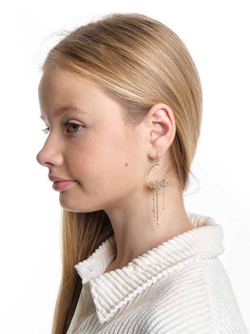 Серьги PR3026 зол-белый - Mini maxi фото 2