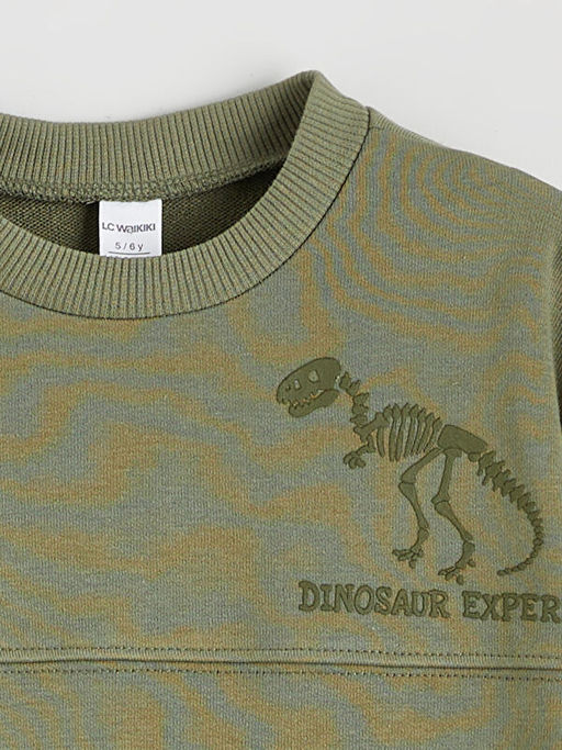 Dinozor Bask?l? Erkek ?ocuk Sweatshirt