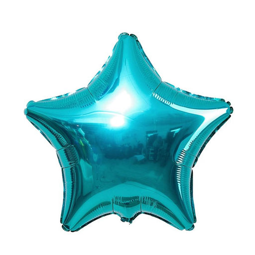 Воздушный шар фольгированный 19", звезда, бирюзовый