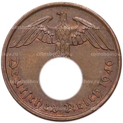 Монета 2 рейхспфеннига 1940 года A Германия