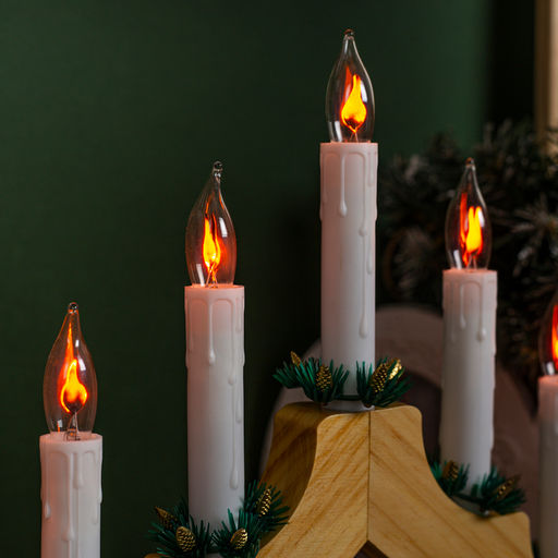 Светодиодная фигура «Рождественская горка» 39.5×33×5 см, дерево, 220 В, эффект пламени