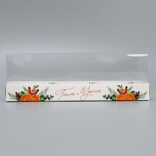 Цена за 5 шт. Коробка для десерта «Тепла и уюта в Новом году», 26×8×9.5 см