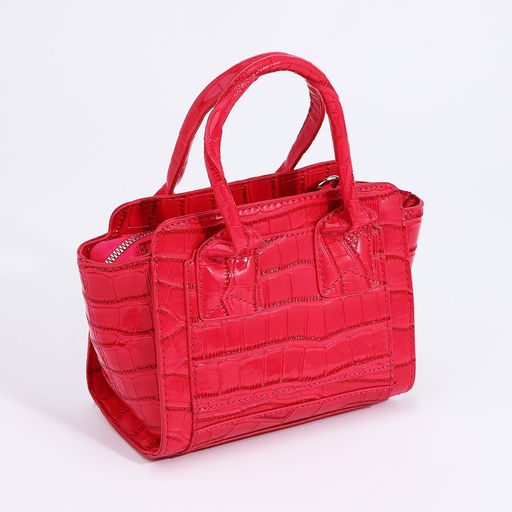 Сумка женская тоут на молнии, 18.5×8×15 см, розовая