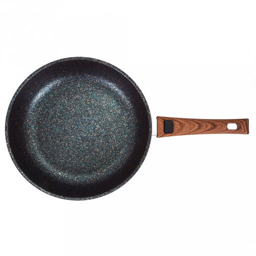 Сковорода с тефлоновым покрытием д22см "Granit Ultra", h6см, съемная ручка из термостойкого пластика, голубой гранит (Россия) - можно использовать металлические кухонные принадлежности