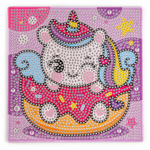 Алмазная мозаика 4в1 для детей. Создание стикеров, магнитов, брелоков и картины «Сказочные Единорожки», набор для творчества