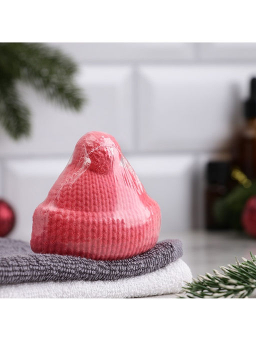 Бомбочка для ванн красная «Шапочка» с ароматом лаванды 65 г