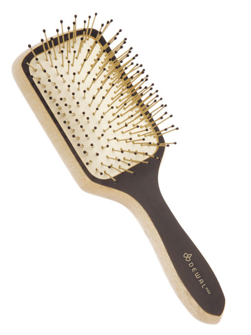 Dewal Щетка массажная для волос мини-прямоугольная / Blackwood BRB200, дерево, нейлон, 18 см
