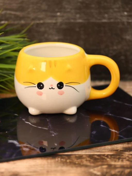 Кружка керамическая Cat, orange, 450 мл