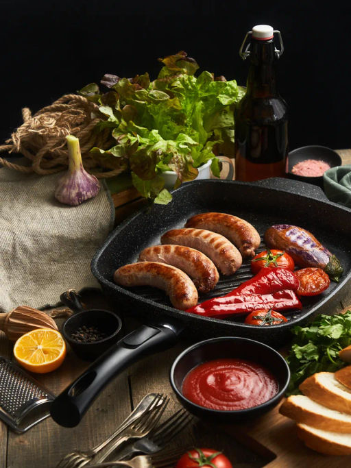 Квадратная сковорода-гриль Байкал Природные минералы, съемная ручка, 28 см - Нева металл посуда фото 3