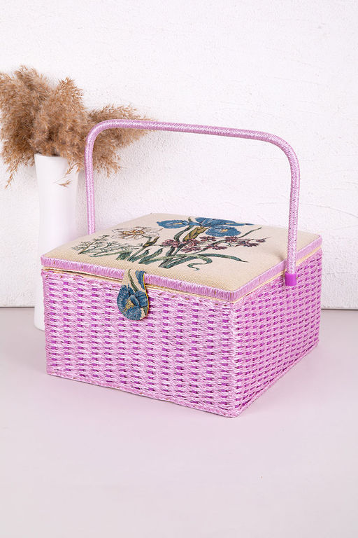 Gamma SBJ-004 шкатулка для швейных принадлежностей 31.5 х 31.5 х 19 см Букет ирис и нарцисс