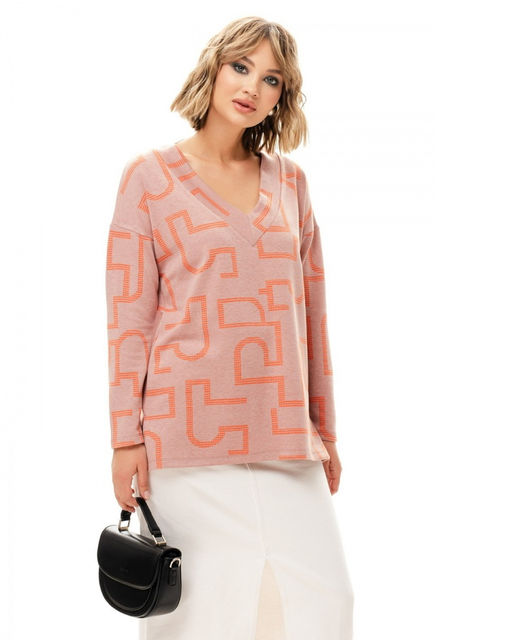 авторский лонгслив джемпер с V-ОБРАЗНЫМ ВЫРЕЗОМ - Sahar art lab фото 7