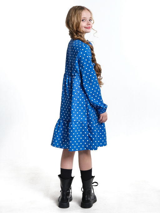 Платье подростковое в горох UD 7014 св.голубой горох - Mini maxi фото 22