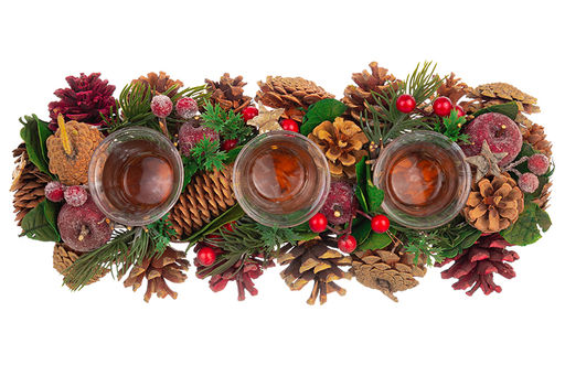 Новогоднее украшение подсвечник 36*14*8 см Тайна Рождества на 3 свечи прямоугольный - Elan gallery фото 4