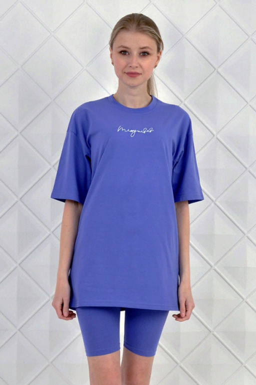 Арт. 5730 Костюм с велосипедками 42-50 (5 шт) Цвет:верх- вери-пери, низ- вери-пери - Калинка фото 5