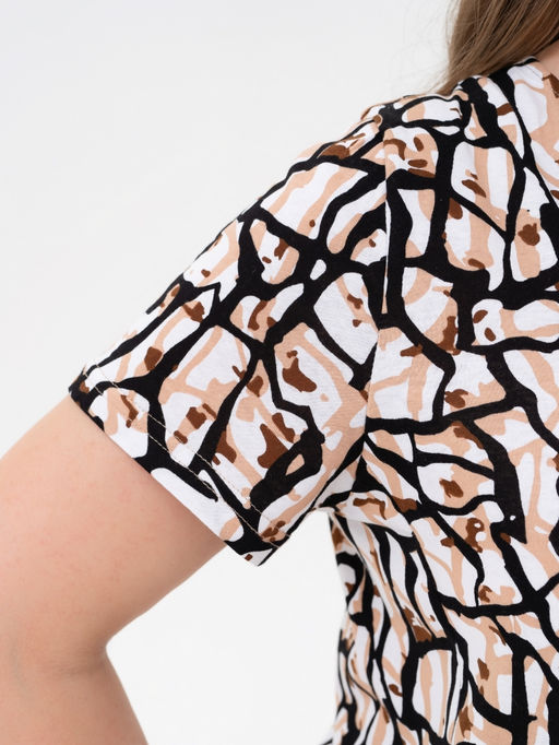 Платье хлопок 100%,бело-бежевое - Binita фото 5