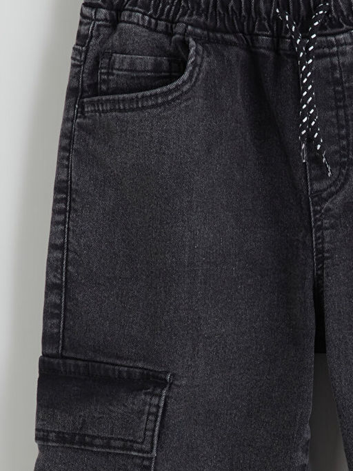 Beli Lastikli Erkek ?ocuk Kargo Jean Pantolon