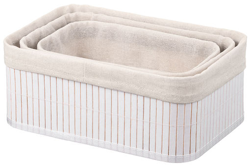 Набор 3 корзин 1 корзина 30,5*20,5*12 см, 1 корзина 27,5*17,5*10 см, 1 корзина 24,5*14,5*8 см, белый - Elan gallery фото 4