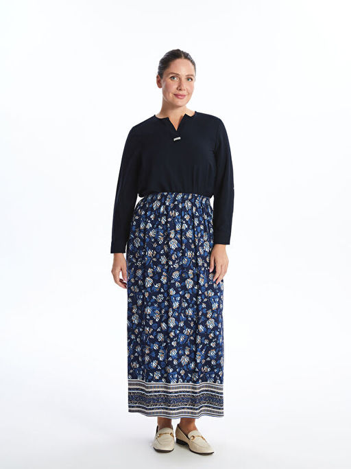 Beli Lastikli Desenli Kad?n Etek