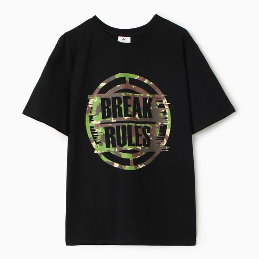 Футболка мужская BREAK RULES, цвет чёрный, размер 52
