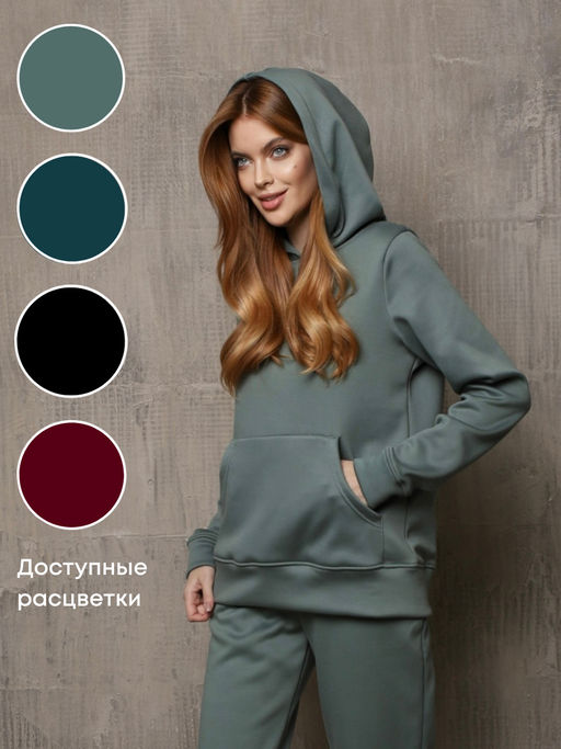 Костюм жен.спорт. С утепл. (мех)_390/оливковый - Ihomelux фото 3