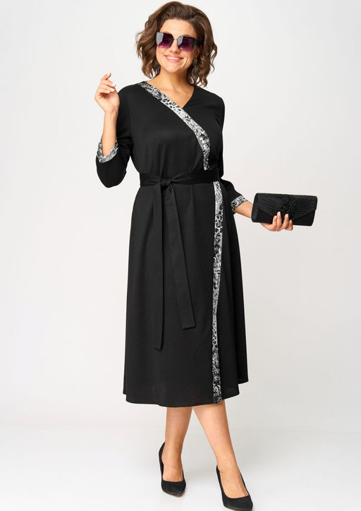 Платье EVA GRANT 7220Н черный + серый