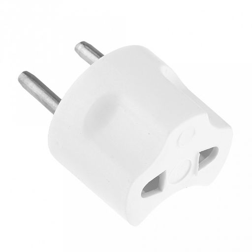 Переходник 16А 4,5х3,5х3см, круглой формы, с тремя отверстиями, пластик/металл, белый (Россия)