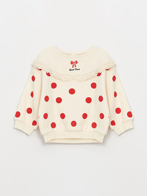 Bisiklet Yaka Uzun Kollu Desenli K?z Bebek Sweatshirt ve Tayt 2li Tak?m - Waikiki фото 2