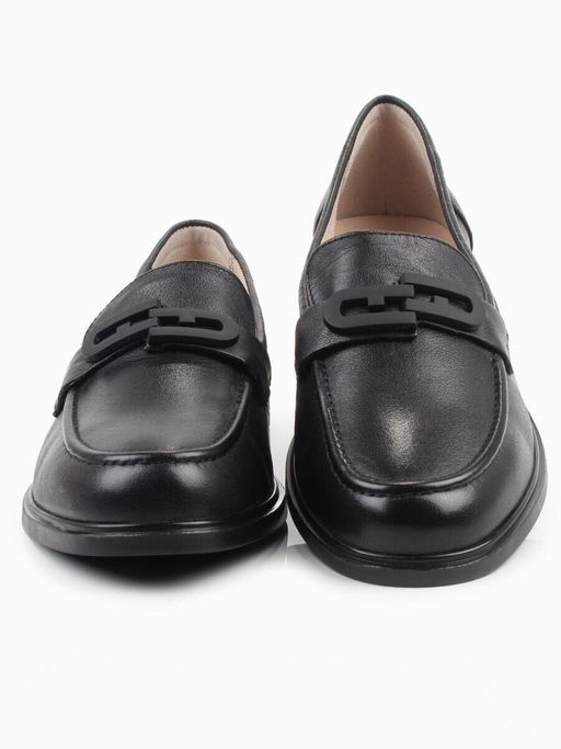 03-DEB4-1 BLACK Лоферы женские (натуральная кожа)