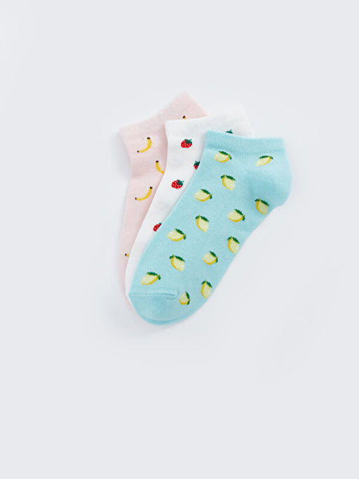 Desenli Kad?n Patik ?orap 3l?