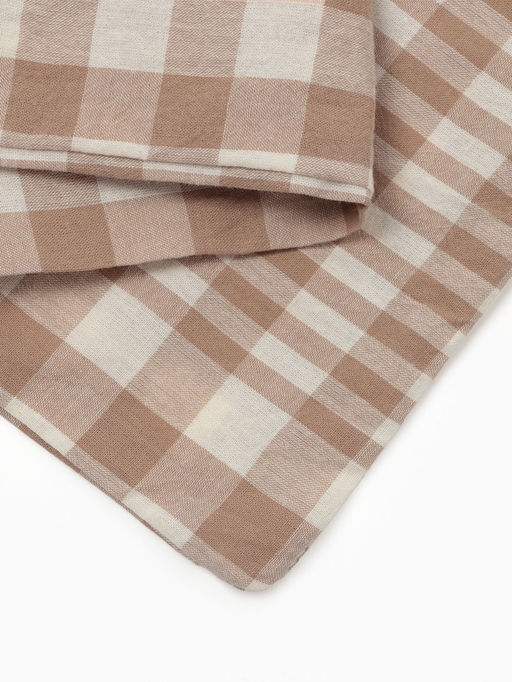 Пододеяльник евро Этель Beige cage, 200220 см, жатый хлопок  фото 4