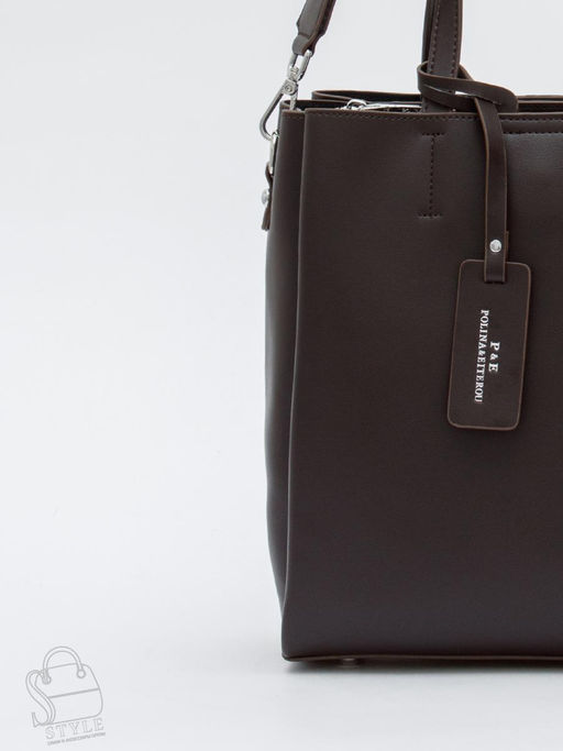 Сумка женская кожаная 6062L coffee Polina&Eiterou