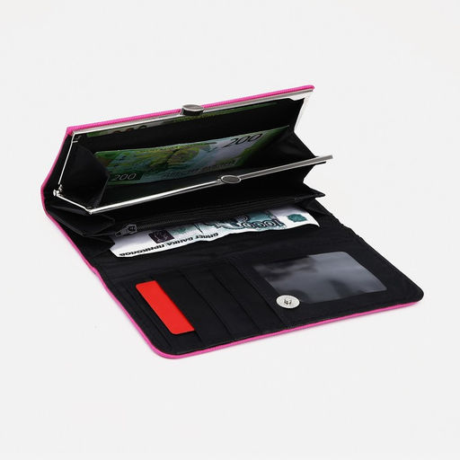 Кошелёк на магните, цвет фуксия - Simaland фото 3