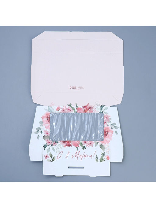 Цена за 5 шт. Кондитерская упаковка, коробка с ламинацией С 8 марта, 20 х 12 х 4 см