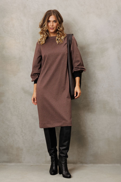 Платье Gizart 7385 серо-бордовый  фото 4