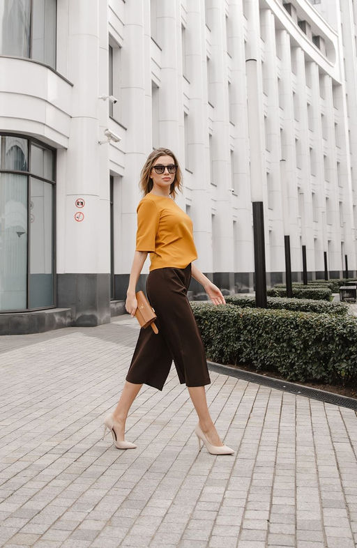 Брюки кюлоты шоколадный - Donna saggia фото 4