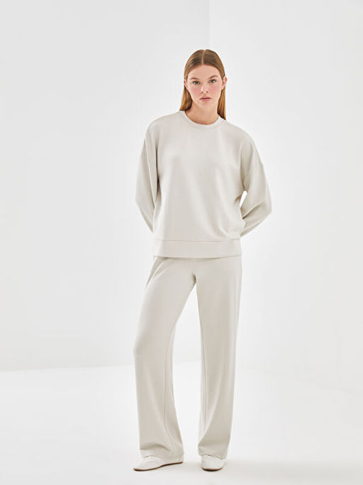 Bisiklet Yaka Oversize Kad?n Sweatshirt