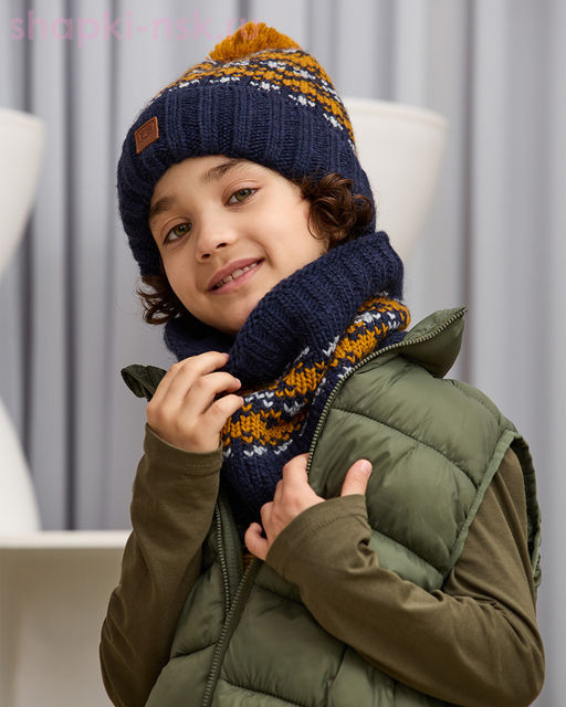 Q 176 D 176 Комплект флис (колпак+снуд) (54-56)