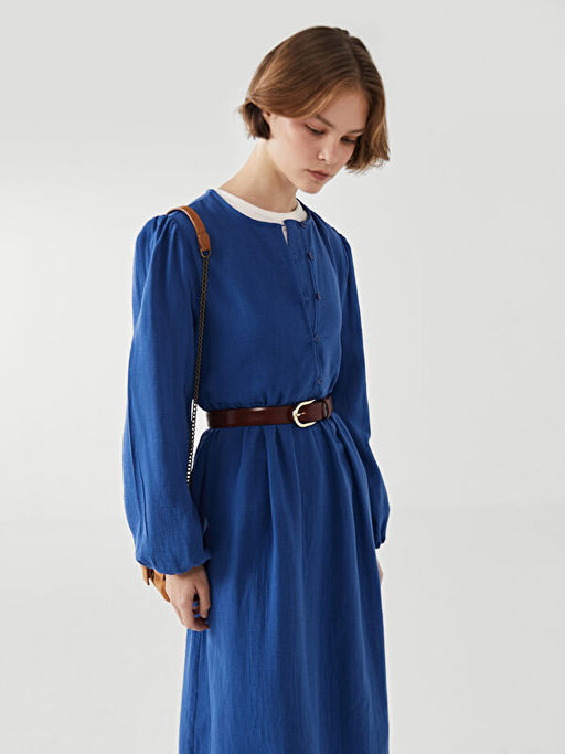 Bisiklet Yaka Elbise