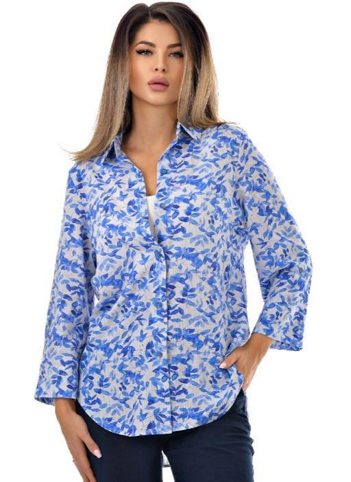 Дышащая легкая Рубашка 20% лен 80%вискоза - А+б коллекция фото 8