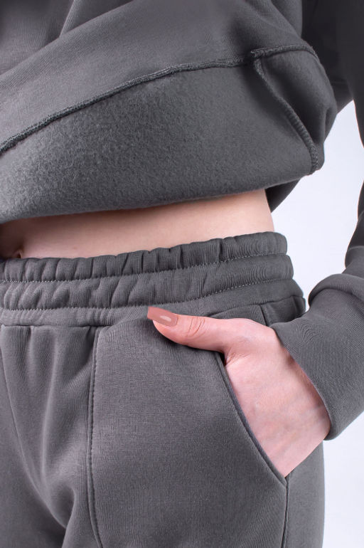 Арт. 2909 Костюм женский с начесом 44-52 (5 шт) Цвет:верх-серый, низ-серый - Калинка фото 4