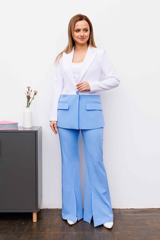 Костюм AURA 9196-164 голубой, белый  фото 5
