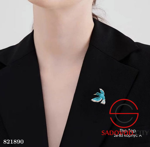 Брошь птичка на булавке