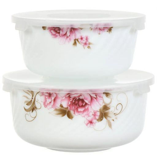 АНЖЕЛИКА Набор салатников 3пр (19см; 16см;14см) пласт.крышки BY14HDW-3-T36 DANIKS (393240)  фото 3