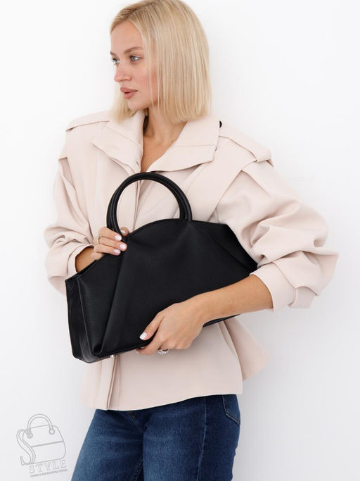 Сумка женская кожаная 1009M black Polina&Eiterou  в Новосибирске