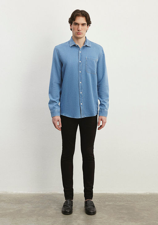 Denim Gomlek - Mavi фото 2