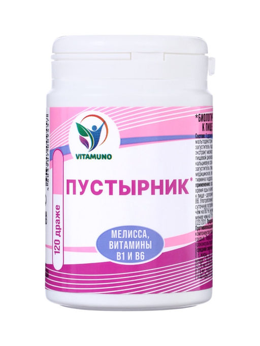 Пустырник Vitamuno, мелисса, витамины B1 и B6, 120 таблеток